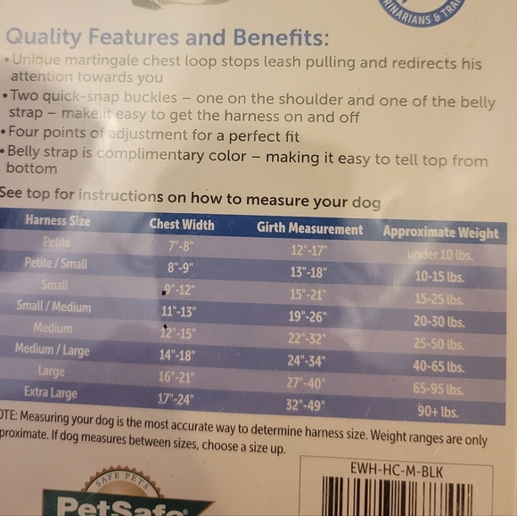 PetSafe Easy Walk No Pull Dog Harness Medium Black/Silver Adjustable - Picture 3 of 8